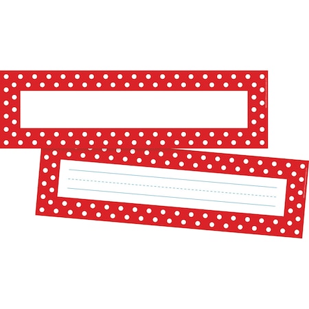 Barker Creek Red & White Dot Bulletin Board Signs/Name Plates, 72/Set, PK72 3803